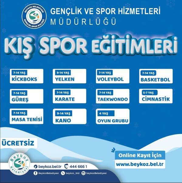 Beykoz’da 11 Branşta "Kış Spor Eğitimleri" Başlıyor