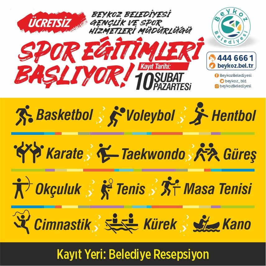 Beykoz’da 11 Branşta Spor Okulları Başlıyor