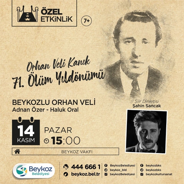 Türk Şiiri’nin “Garip” Şairi Orhan Veli Beykoz’da Anılıyor