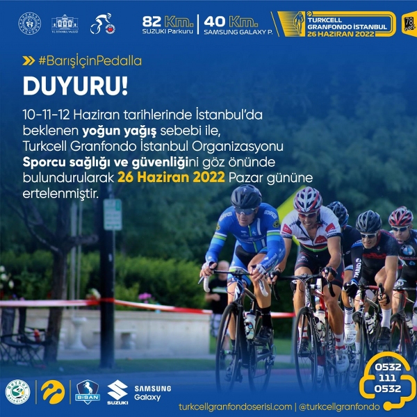 Beykoz’da Yapılacak Turkcell Granfondo Ertelendi