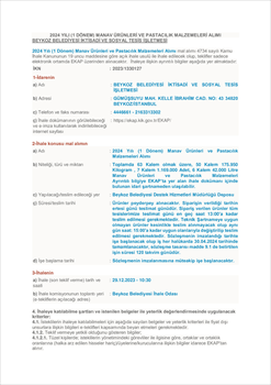 MANAV ÜRÜNLERİ VE PASTACILIK MALZEMESİ ALIMI